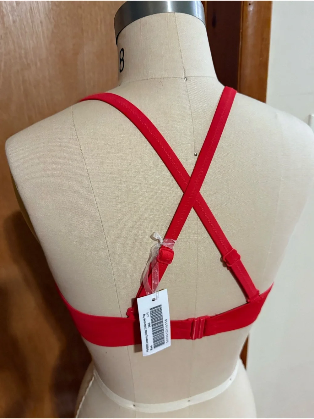 Ruffle-Trim Underwire Bralette in Red